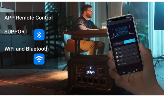 110V-240V Voltagem de saída Gerador solar portátil com aplicativo Wifi Bluetooth para energia solar