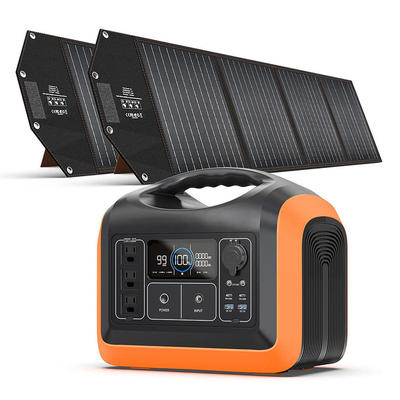 Estação de energia solar portátil 600W 595.2Wh para acampamento ao ar livre viagens caça apagão