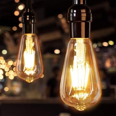 Fornecimento de energia AC Vidro de âmbar vintage ST19 lâmpada LED Dimmable 40W substituição de vela quente base média