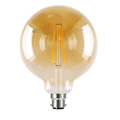 110 lm/w E26 E27 9W G125 G95 lâmpada de filamento LED com função dimmable e vidro âmbar